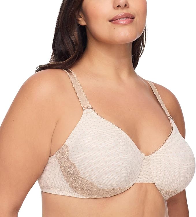 OLGA Luxury Lift Full-Figure Full-Coverage Bra BODYTON LACE DOT PRINT 38C