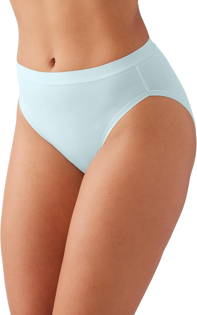 WACOAL Understated Cotton Hi-Cut Brief Panty PASTEL BLUE L