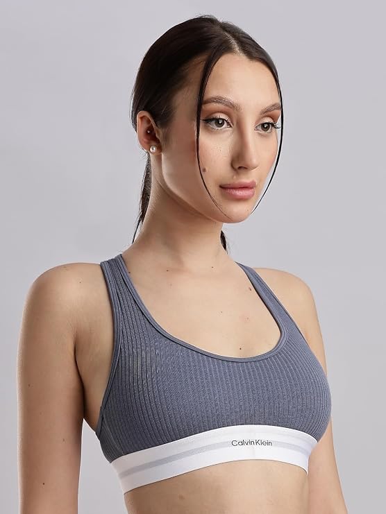 CALVIN KLEIN Modern Rib Lightly Lined Bralette GRISAILLE XL