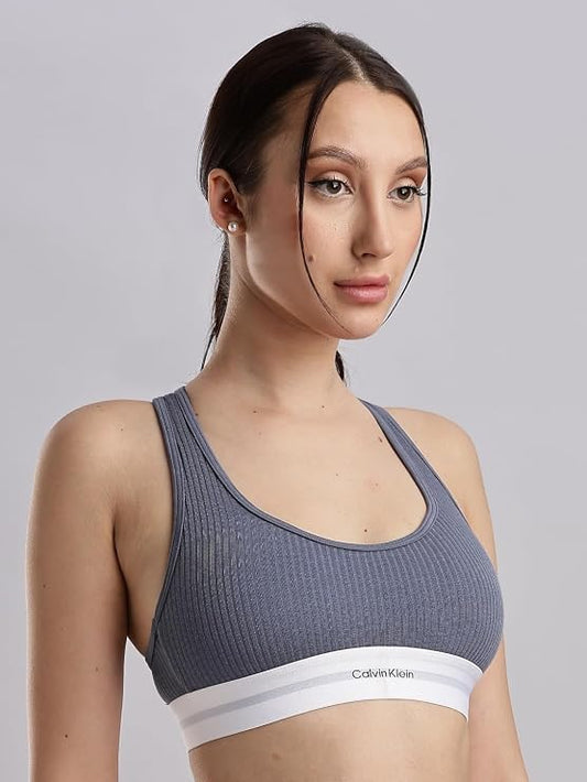 CALVIN KLEIN Modern Rib Lightly Lined Bralette GRISAILLE XL