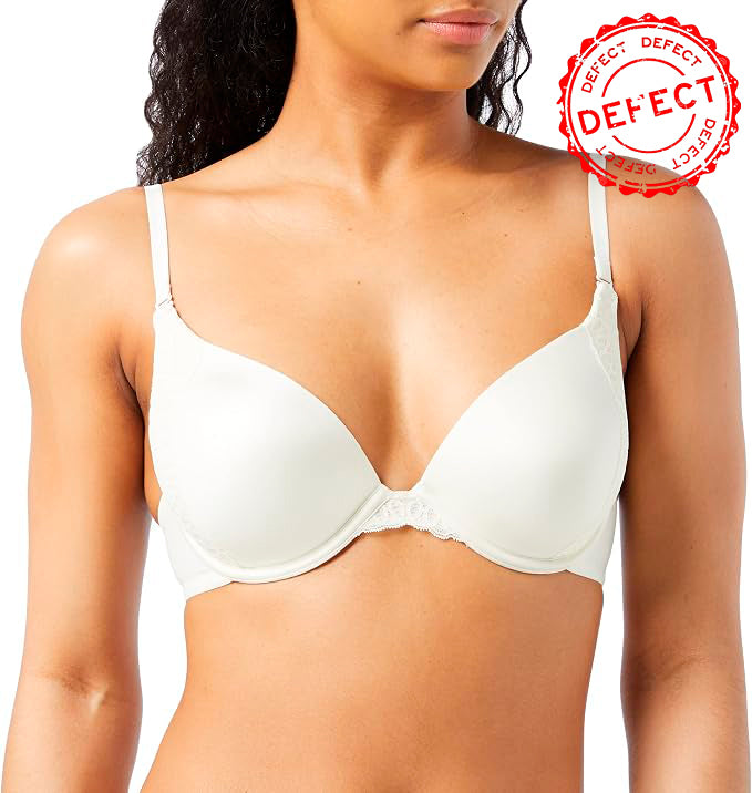 NWD MAIDENFORM One Fabulous Fit Lace Trim Bra PEARL 34B