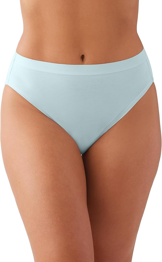 WACOAL Understated Cotton Hi-Cut Brief Panty PASTEL BLUE L