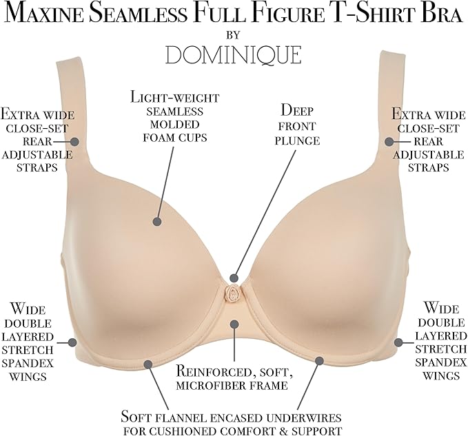 DOMINIQUE Talia Everyday Front Closure Racerback Bra BEIGE 42F