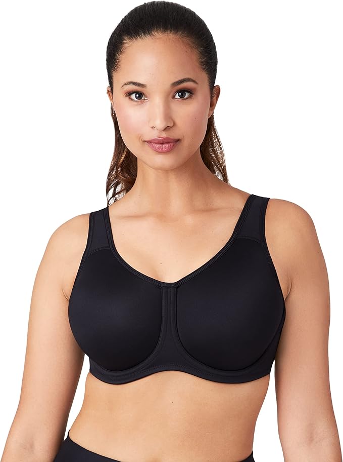 WACOAL Simone Sport Unlined Full Coverage Underwire Sports Bra BLACK 38C