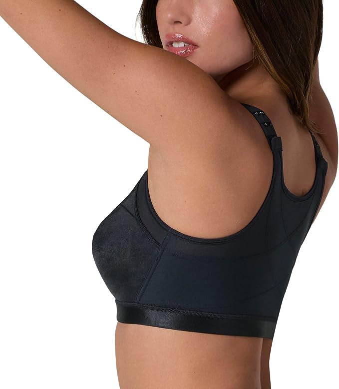 LEONISA Multi-Functional Posture Corrector Bra Wireless Front Closure BLACK 34B
