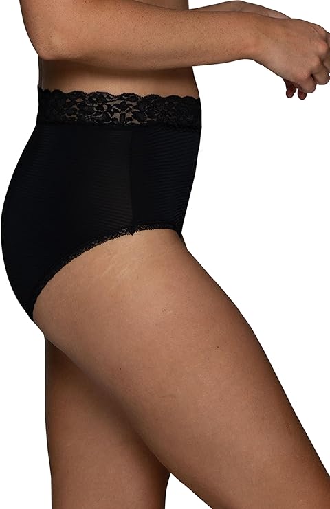VANITY FAIR Flattering Lace Panties MIDNIGHT BLACK 2XL