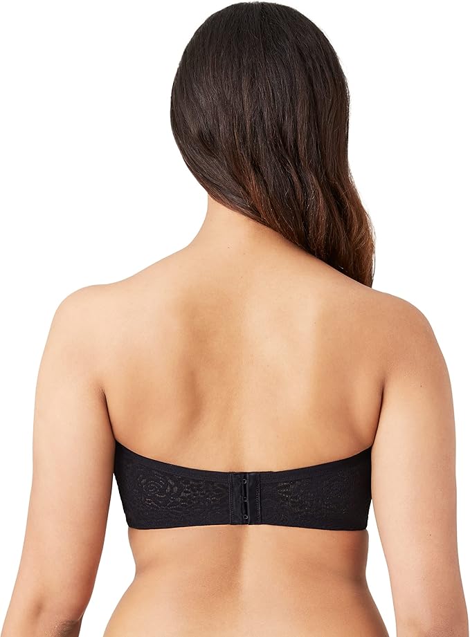 WACOAL Halo Lace Unlined Mid Coverage Underwire Strapless Bra BLACK 40C