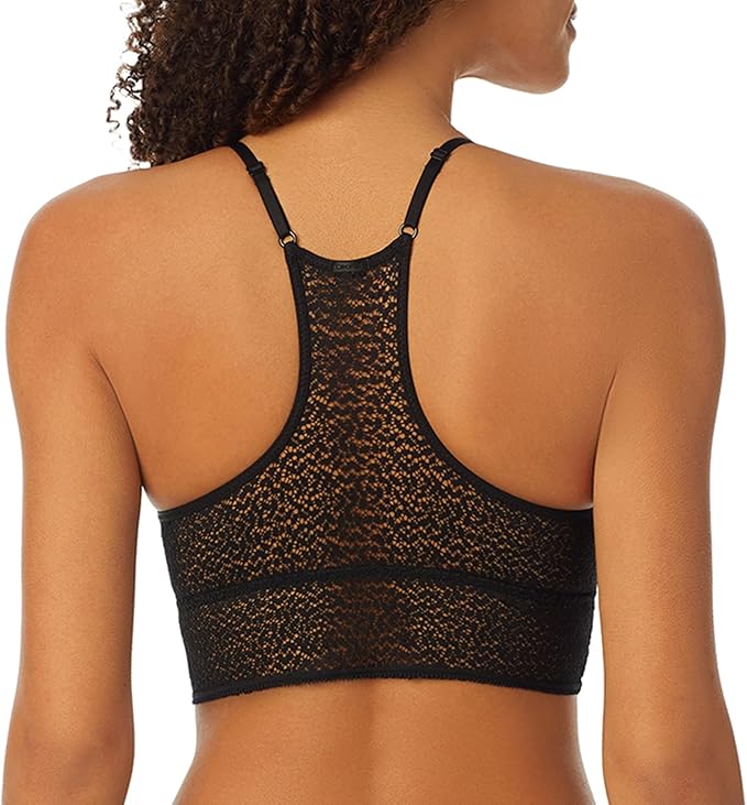 DKNY Modern Lace Longline Bralette Bra BLACK M