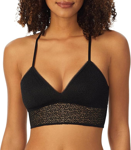 DKNY Modern Lace Longline Bralette Bra BLACK M