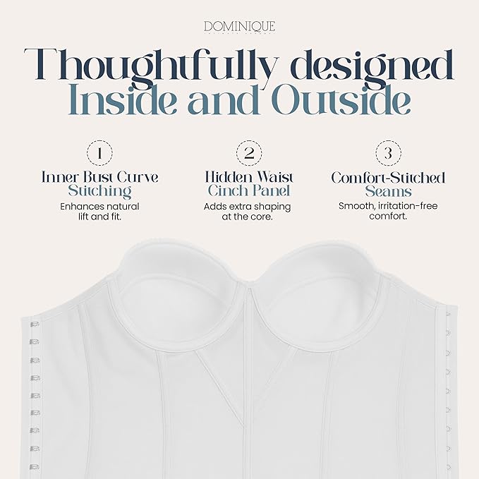 NWD DOMINIQUE Lace Longline Corset Bustier Bra WHITE 38DD