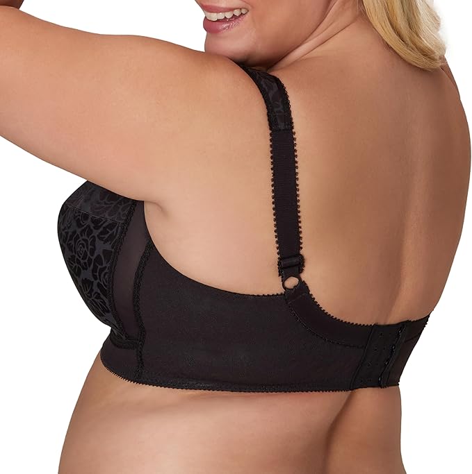 PLAYTEX Wireless Bra, 18 Hour Plus-Size Bras Available, Full Coverage BLACK 38C