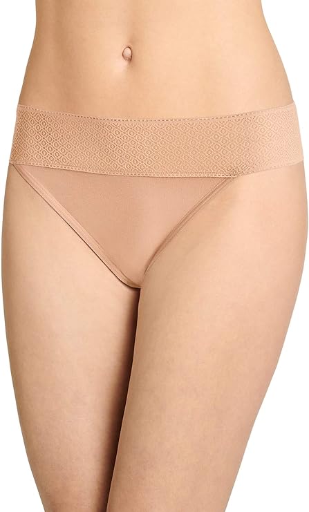 JOCKEY Underwear Soft Touch Lace Modal Thong NUDE 3XL