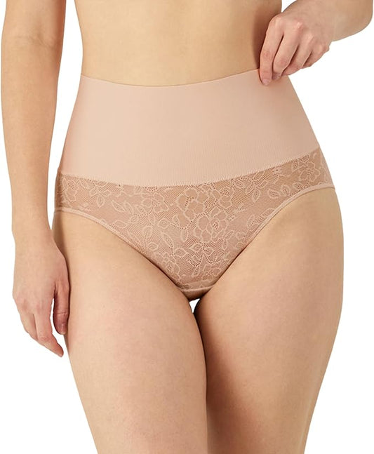 MAIDENFORM Tame Your Tummy Firm Control Brief Underwear PINK PIROUETTE LACE XL