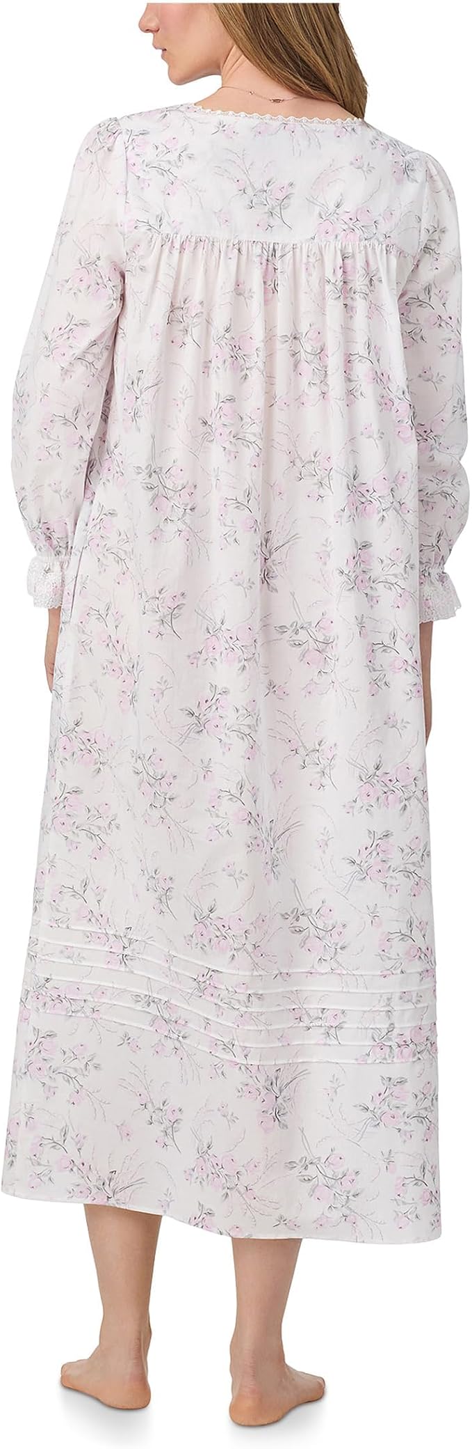 EILEEN WEST Cotton Woven Long Sleeve Ballet Nightgown WHITE XL