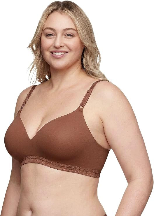 WARNER'S Super Soft Wireless Lightly Lined Comfort Bra MAHOGANY 34A