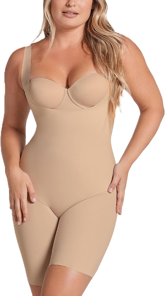 LEONISA Bodysuit Shaper GOLDEN BEIGE L