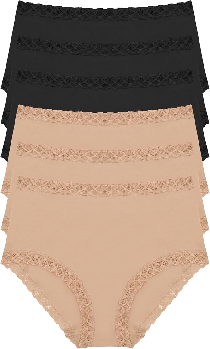 NATORI Bliss Full Brief 6-Pack BLACK/BROWN L