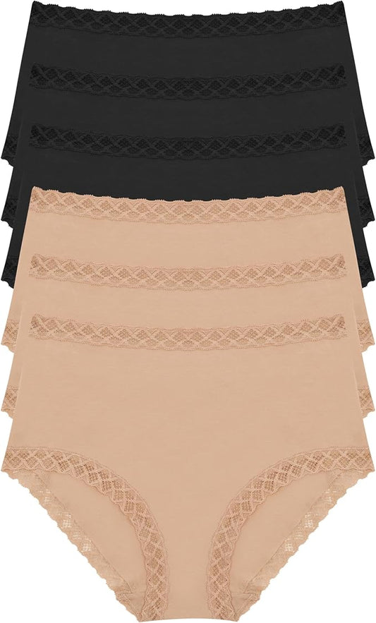 NATORI Bliss Full Brief 6-Pack BLACK/BROWN L
