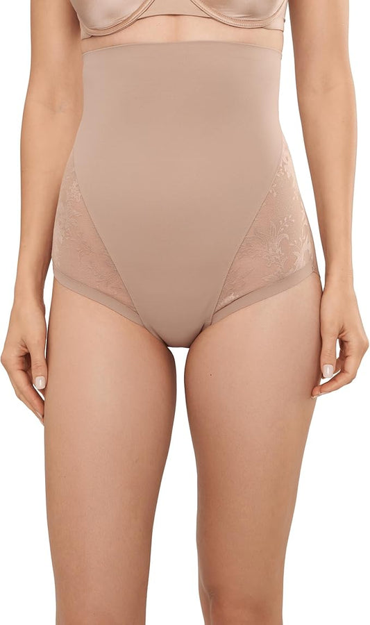 MIRACLESUIT Modern Romance Lace High-waist Brief STUCCO L