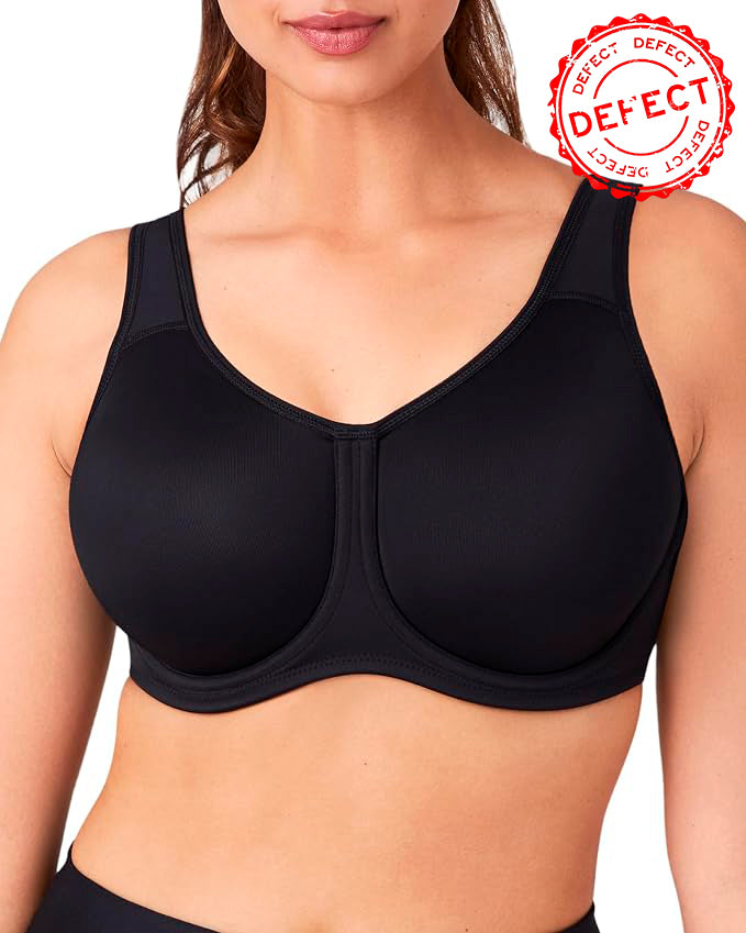 NWD WACOAL Simone Sport Unlined Full Coverage Underwire Sports Bra BLACK 42DD