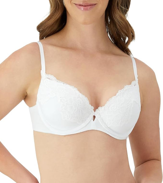 MAIDENFORM Comfort Devotion Your Lift Underwire Bra With Lace Trim WHITE 32A