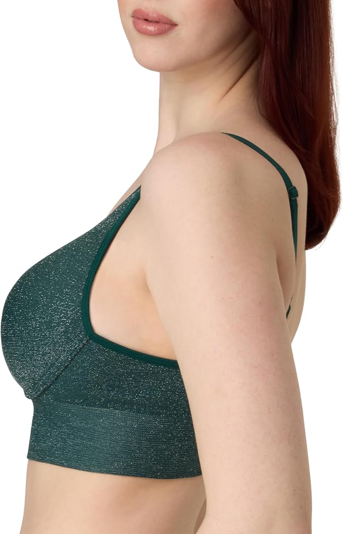 MAIDENFORM Push-up Bra, M Seamless Lift Longline Bralette FASHION GREEN S