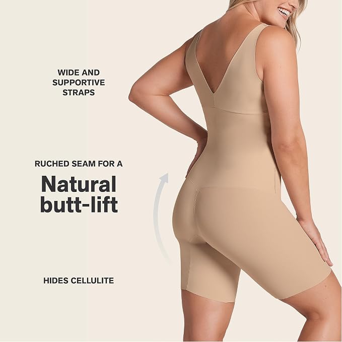LEONISA Bodysuit Shaper GOLDEN BEIGE L