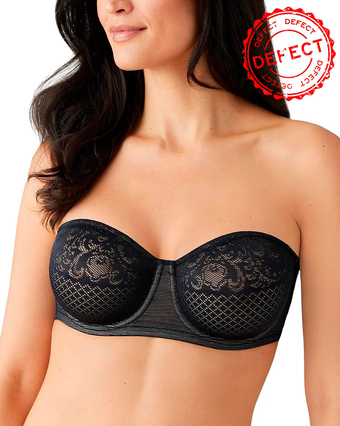 NWD WACOAL Visual Effects Strapless Minimizer Bra BLACK 40DDD