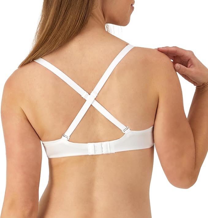 MAIDENFORM Underwire, One Fab Fit Demi T-Shirt, Convertible Bra WHITE 32A