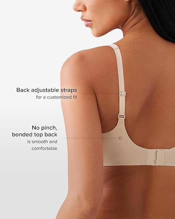 WACOAL Better Than Braless Seamless Unlined Plunge Underwire Bra NUDE 34D