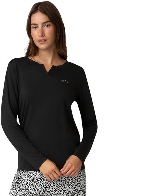 HUE Timeless Soft Jersey Winter Pajama BLACK M