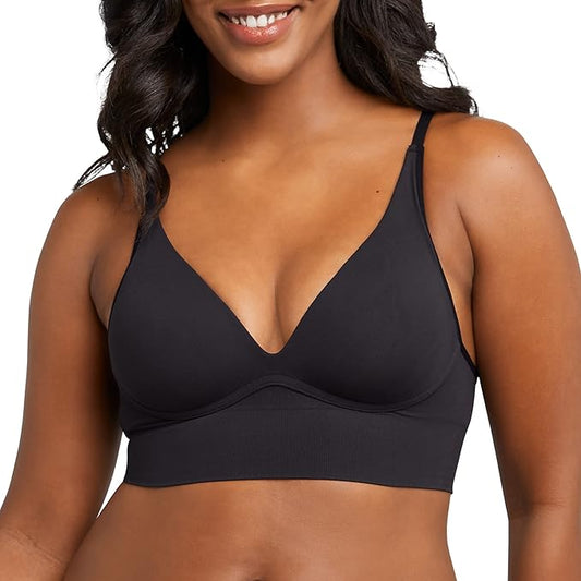 MAIDENFORM Push-up Bra, M Seamless Lift Longline Bralettes BLACK L