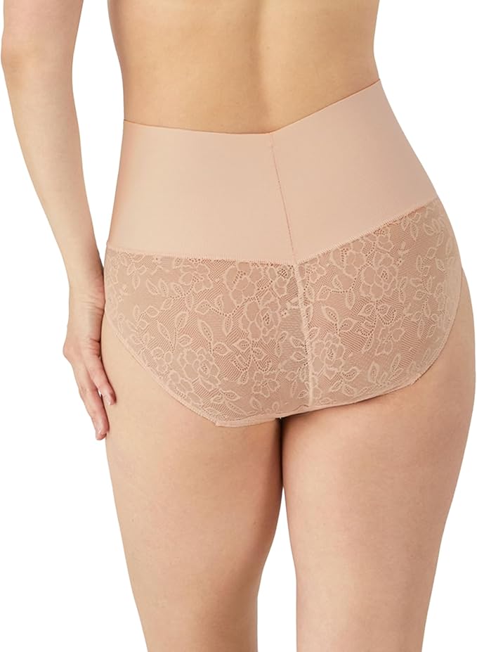MAIDENFORM Tame Your Tummy Firm Control Brief Underwear PINK PIROUETTE LACE XL