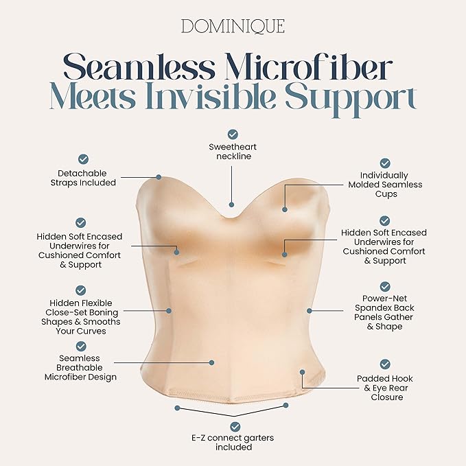 DOMINIQUE Longline Strapless Bra NUDE 44DD