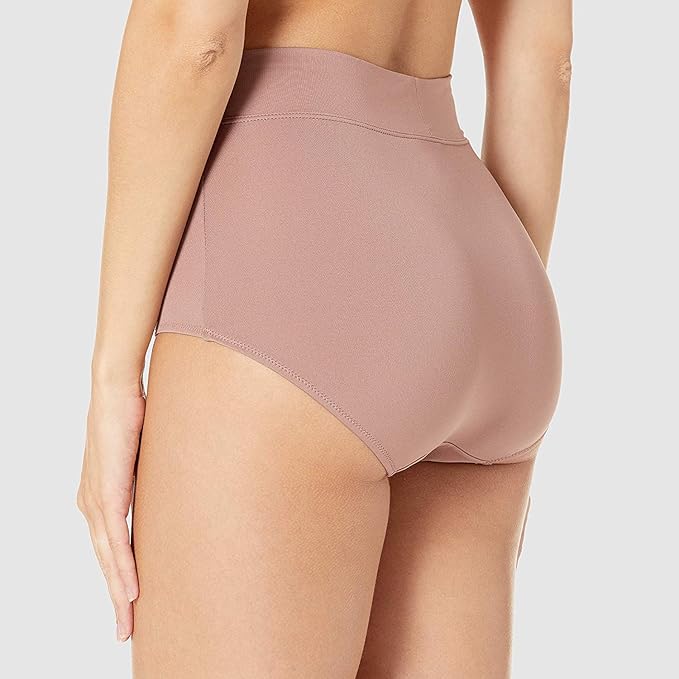 WARNER'S No Pinching No Problems Hi Cut Brief Panty MOCHA 3XL