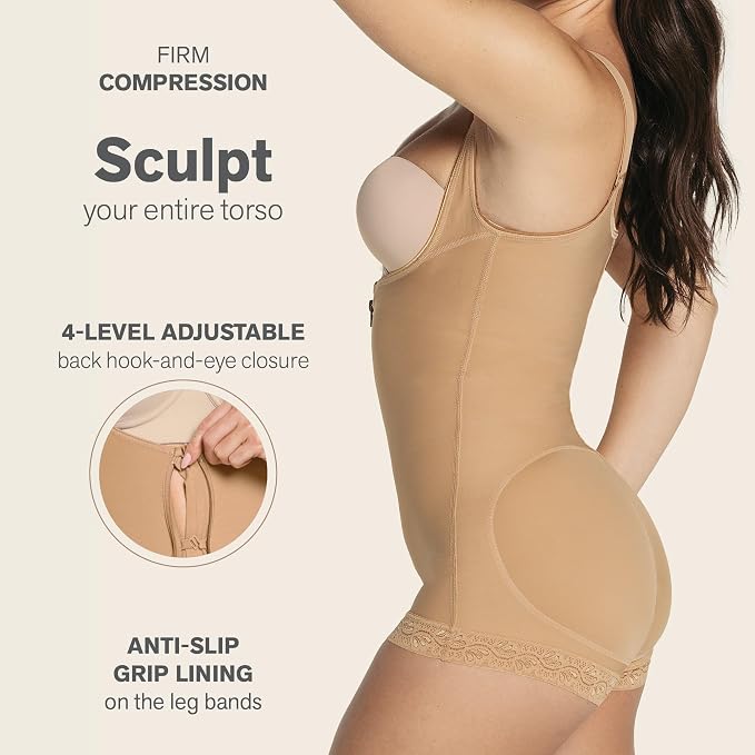 LEONISA Firm Tummy Control Shaper Strapless Shorts BEIGE L