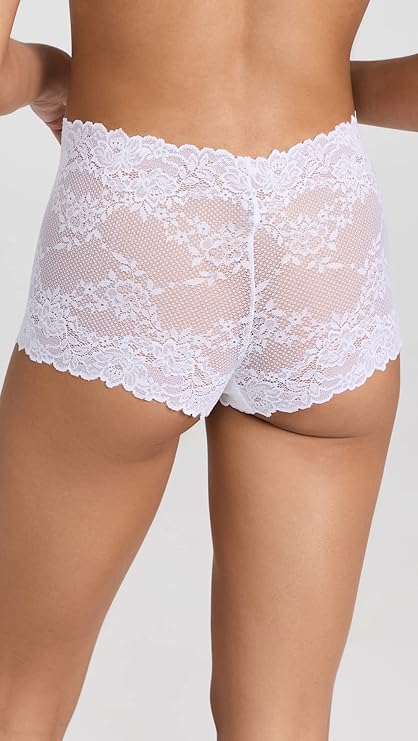NATORI Heavenly Lace Boyshort WHITE L