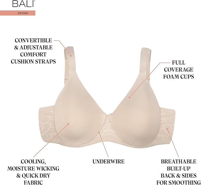 BALI T-Shirt, Coolest Smoothing Underwire BLACK 38D