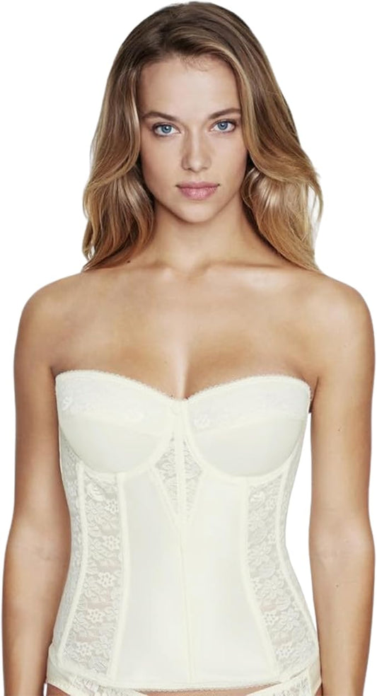 DOMINIQUE Lace Longline Corset Bustier Bra IVORY 44B