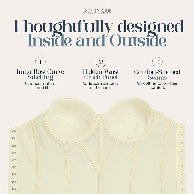 DOMINIQUE Lace Longline Corset Bustier Bra IVORY 44B