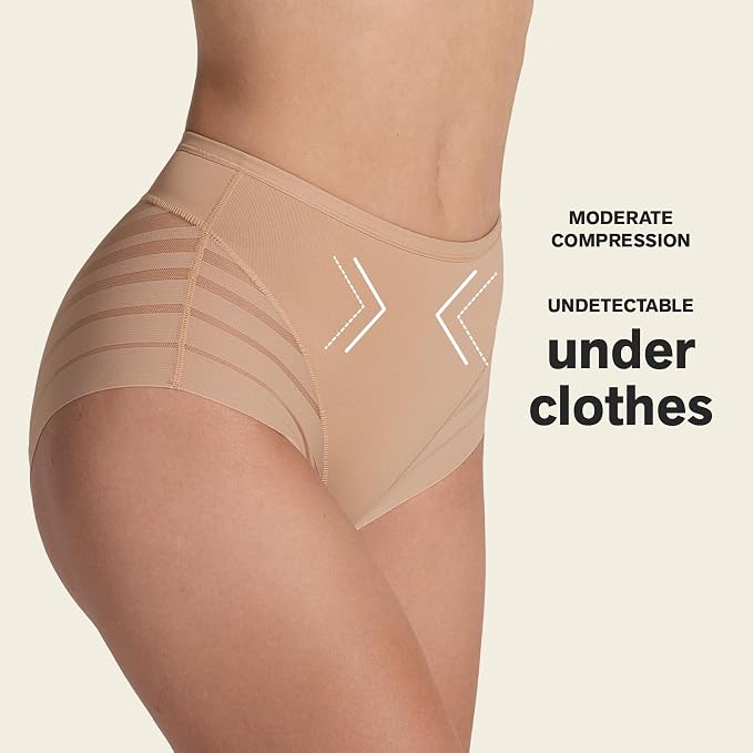 LEONISA High Waisted Invisible Tummy Control Shapewear GOLDEN BEIGE S