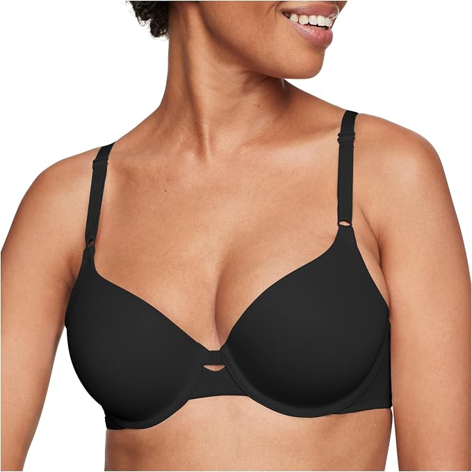 WARNER'S Super Soft Underwire Lightly Lined T-Shirt Bra BLACK 36B