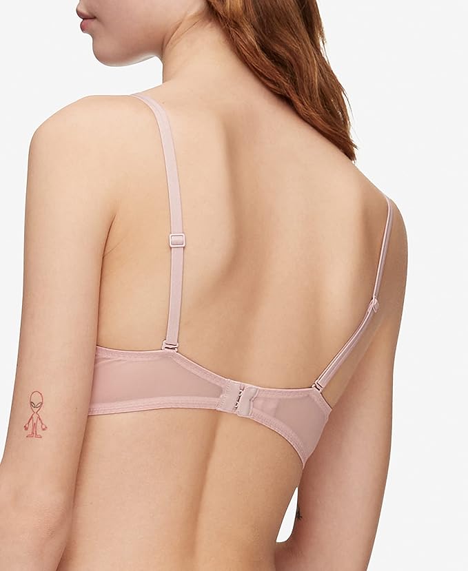CALVIN KLEIN Sheer Marquisette Lightly Lined Demi Bra PINK 32A