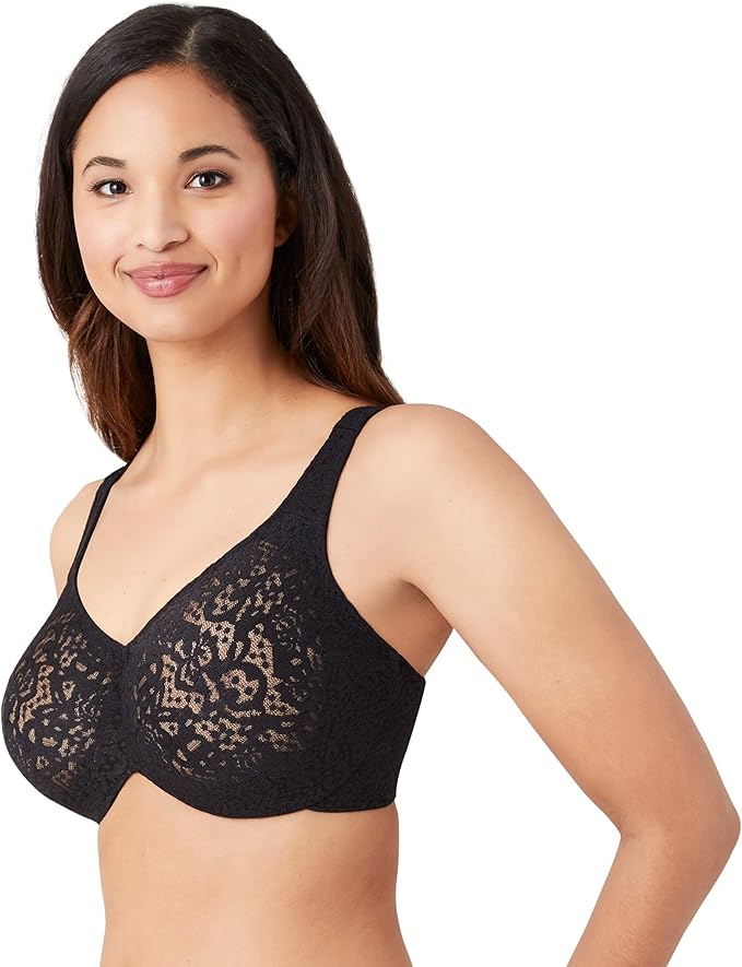 WACOAL Halo Lace Unlined Full Coverage Underwire Bra BLACK 38D
