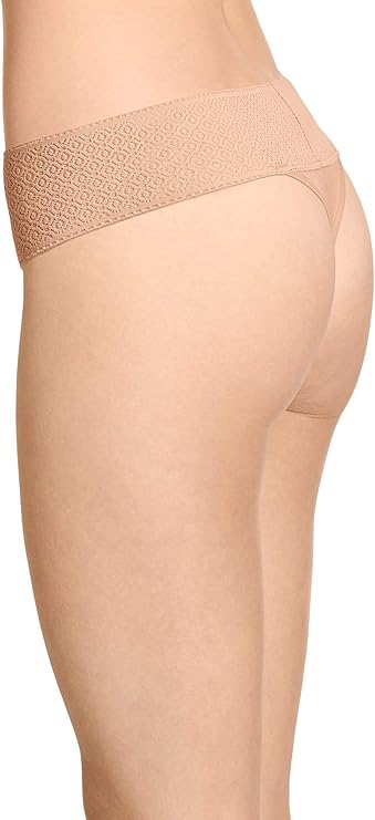 JOCKEY Underwear Soft Touch Lace Modal Thong NUDE 3XL