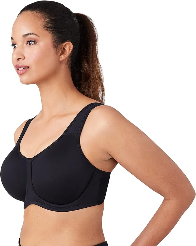 WACOAL Simone Sport Unlined Full Coverage Underwire Sports Bra BLACK 38C