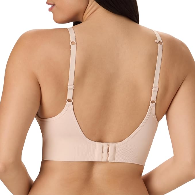 MAIDENFORM Push-up Bra, M Seamless Lift Longline Bralette SANDSHELL M