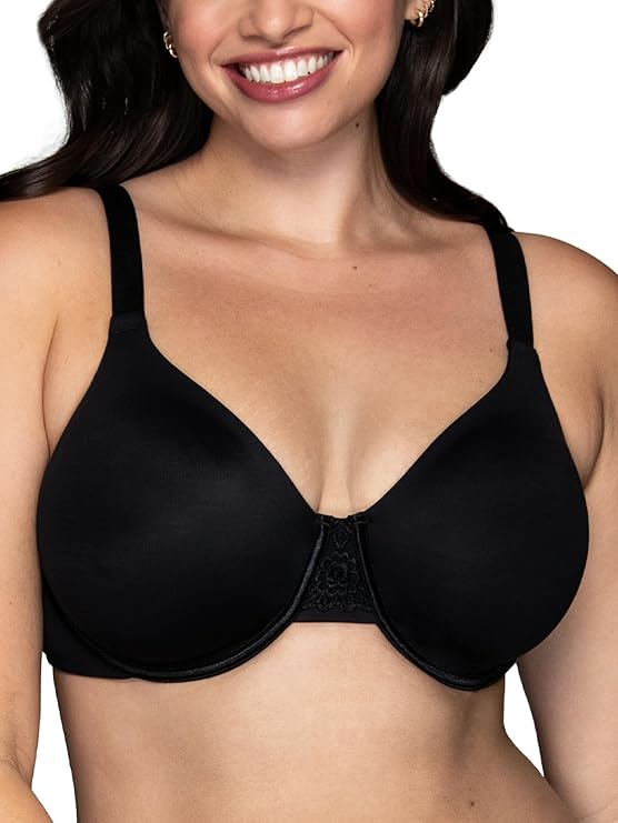 WARNER'S Underarm-Smoothing Comfort Wireless Lightly Lined T-Shirt Bra BLACK 36C