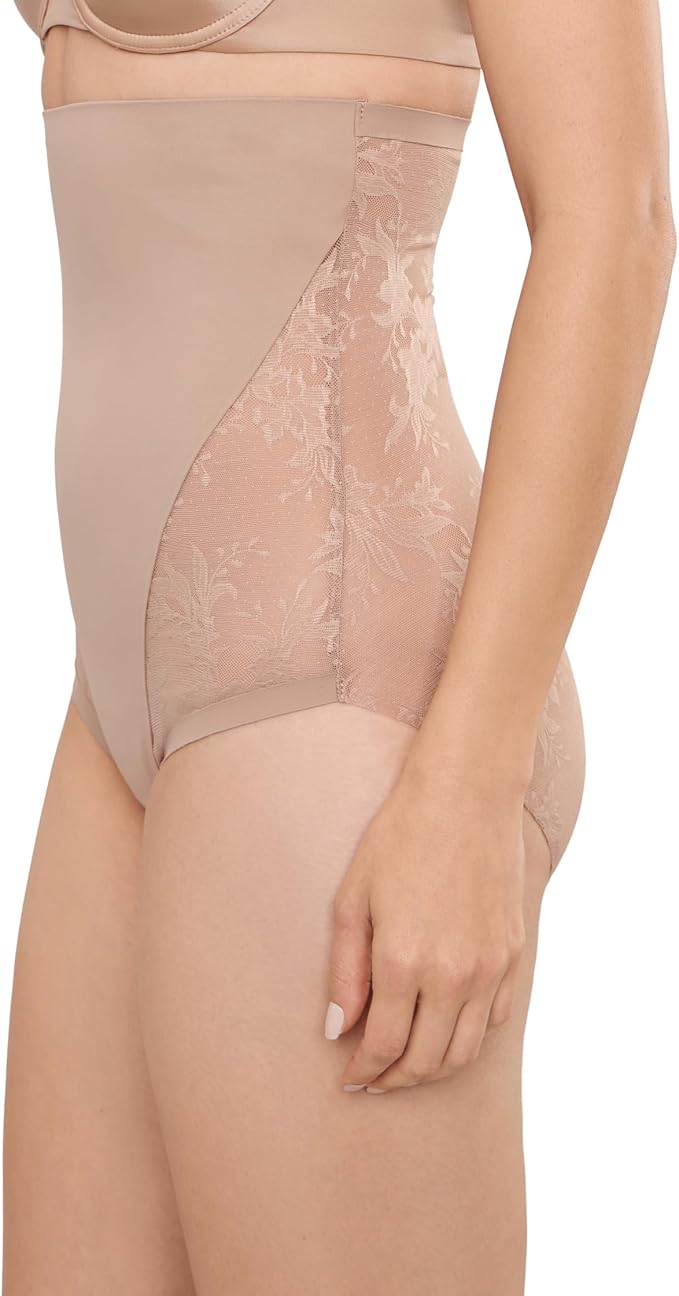 MIRACLESUIT Modern Romance Lace High-waist Brief STUCCO L