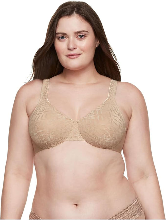 OLGA Sheer Leaves Minimizer Bra FRENCH TOAST 38D